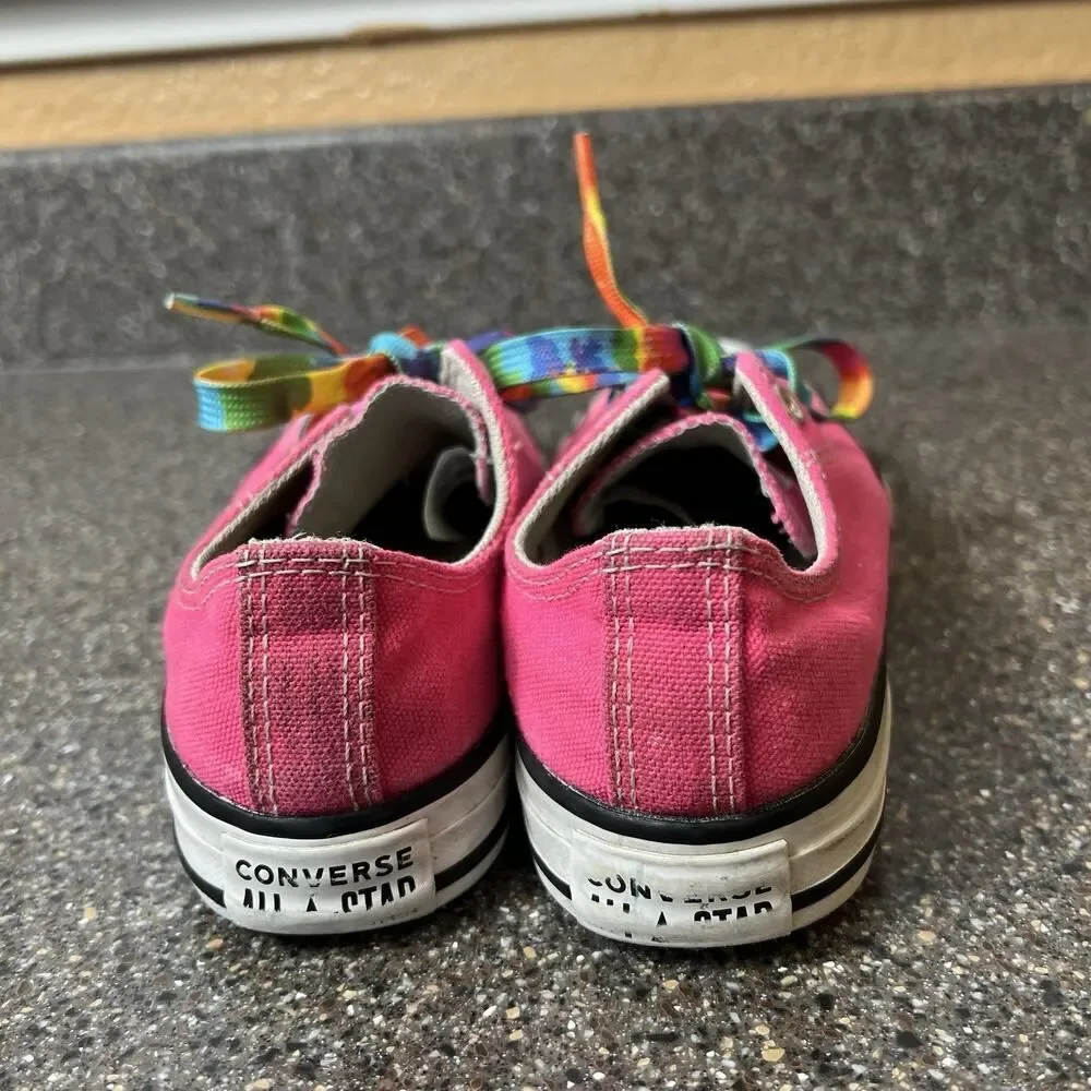 Converse All Star Little Girls Size 1 Pink Canvas Shoes Low Top Sneakers Lace Up